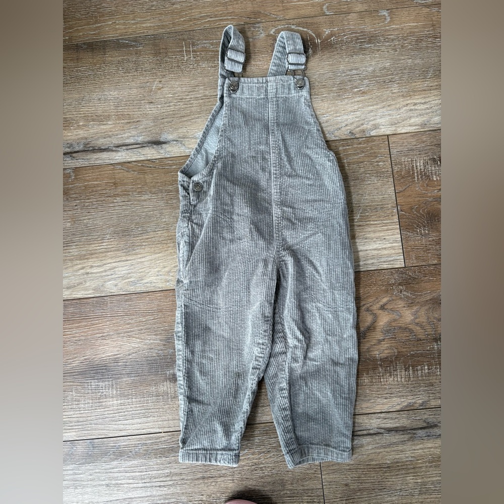 Zara 18-24 months Gray Corduroy Overalls  - Classic Casual Jumpsuit kids